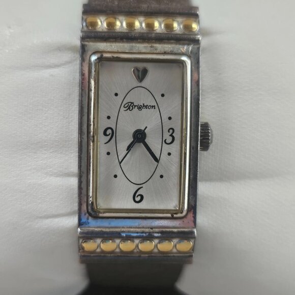 Brighton Ladies Wristwatch OSAKA Gray Metalic Leather Strap Quartz Analog Watch main image 7